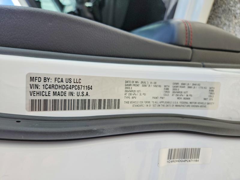 69161096 :رقم المزاد ، 1C4RDHDG4PC671164 vin ، 2023 Dodge Durango مزاد بيع