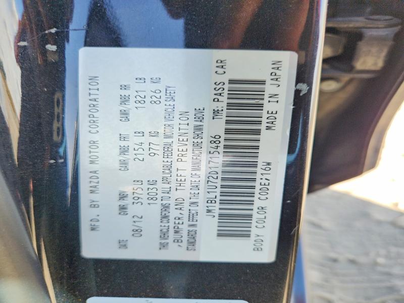 70475056 :رقم المزاد ، JM1BL1U72D1715486 vin ، 2013 Mazda 3 مزاد بيع