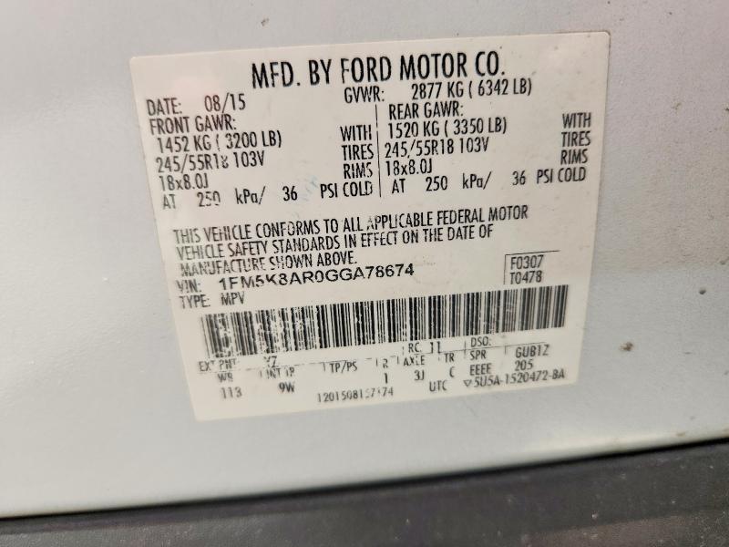 Aukcja sprzedaży 2016 Ford Explorer, vin: 1FM5K8AR0GGA78674, numer aukcji: 69370616