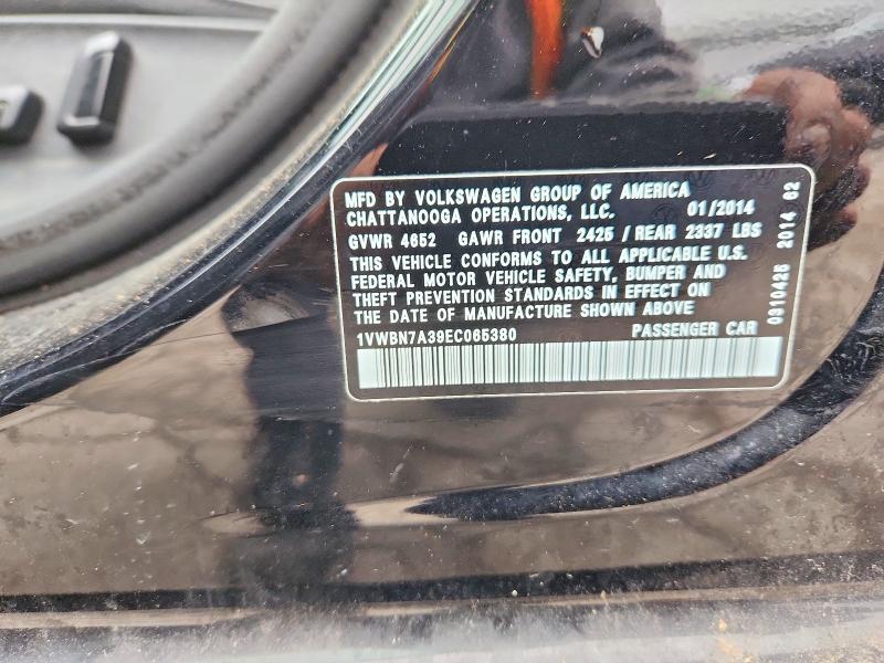 Продаж на аукціоні авто 2014 Volkswagen Passat, vin: 1VWBN7A39EC065380, номер лоту: 70133656