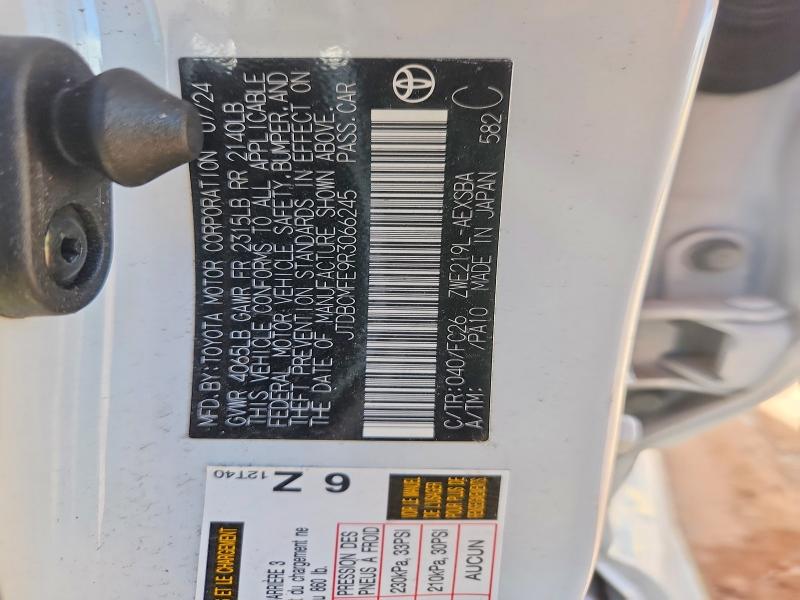 Aukcja sprzedaży 2024 Toyota Corolla Hybrid, vin: JTDBCMFE9R3066245, numer aukcji: 71102756