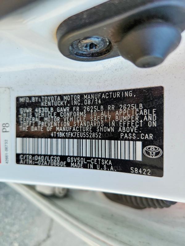 Aukcja sprzedaży 2014 Toyota Camry, vin: 4T1BK1FK7EU552852, numer aukcji: 68055706