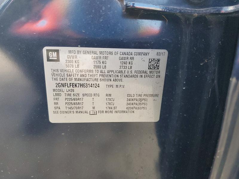 2017 Chevrolet Equinox მანქანა იყიდება აუქციონზე, vin: 2GNFLFEK7H6314124, აუქციონის ნომერი: 69677316
