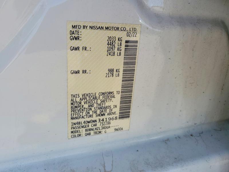 68410356 :رقم المزاد ، 1N4BL4DW0NN341968 vin ، 2022 Nissan Altima مزاد بيع