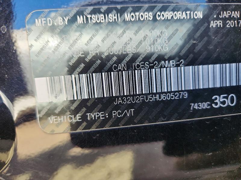 2017 Mitsubishi Lancer მანქანა იყიდება აუქციონზე, vin: JA32U2FU5HU605279, აუქციონის ნომერი: 67694456