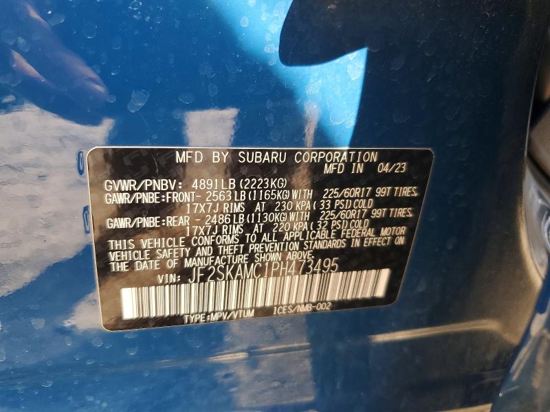 Продаж на аукціоні авто 2023 Subaru Forester, vin: JF2SKAMC1PH473495, номер лоту: 69583906
