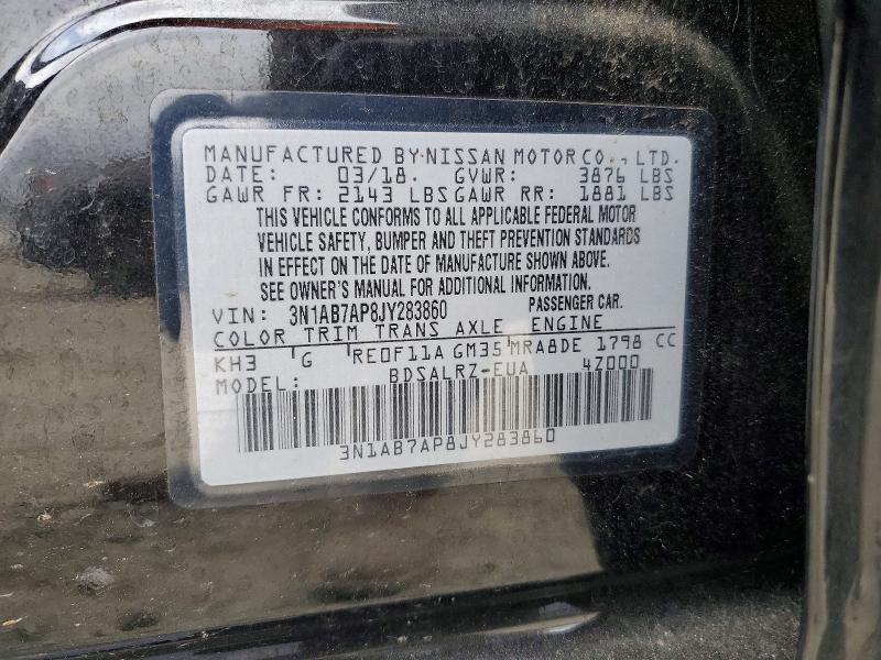 Продажа на аукционе авто 2018 Nissan Sentra, vin: 3N1AB7AP8JY283860, номер лота: 66847746