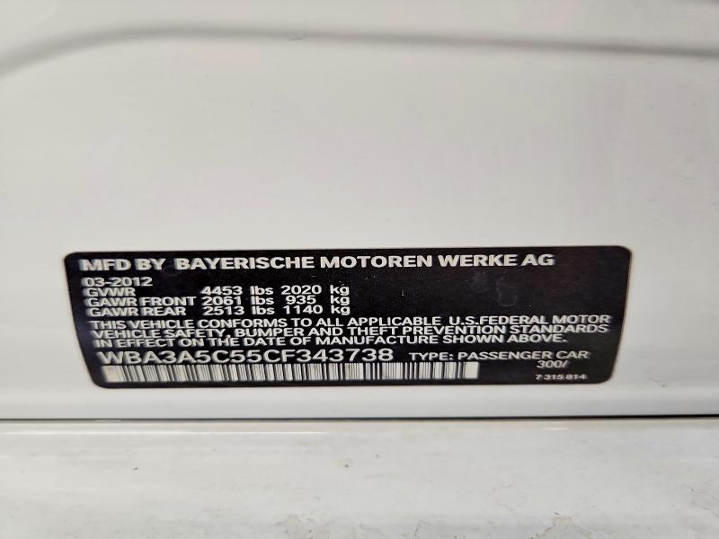 Aukcja sprzedaży 2012 Bmw 328, vin: WBA3A5C55CF343738, numer aukcji: 70131846