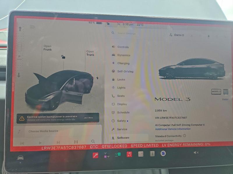 66365836 :رقم المزاد ، LRW3E7FA5TC837687 vin ، 2026 Tesla Model 3 مزاد بيع