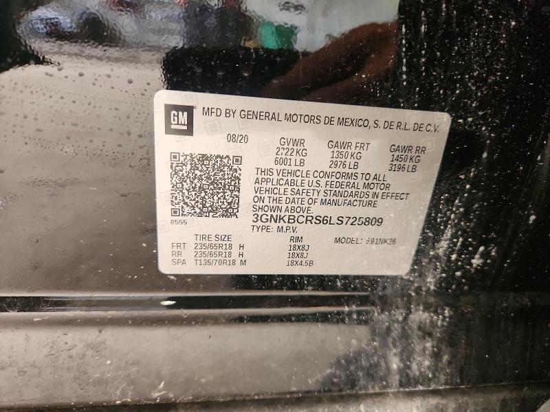68078786 :رقم المزاد ، 3GNKBCRS6LS725809 vin ، 2020 Chevrolet Blazer مزاد بيع