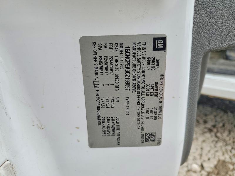 2012 Chevrolet Silverado მანქანა იყიდება აუქციონზე, vin: 1GCNCPEA3CZ199097, აუქციონის ნომერი: 69039176