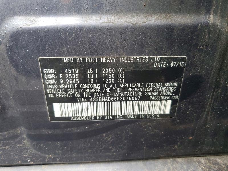 67302616 :رقم المزاد ، 4S3BNAD66F3076067 vin ، 2015 Subaru Legacy مزاد بيع