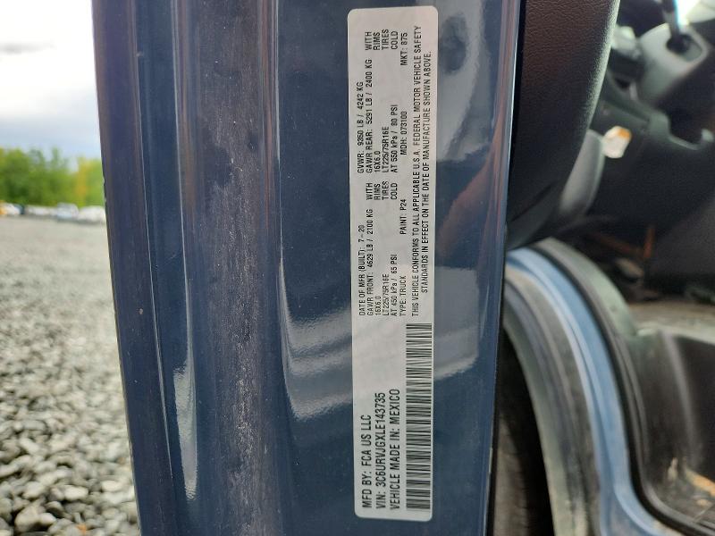 Aukcja sprzedaży 2020 Ram Promaster 3500, vin: 3C6URVJGXLE143735, numer aukcji: 65958026