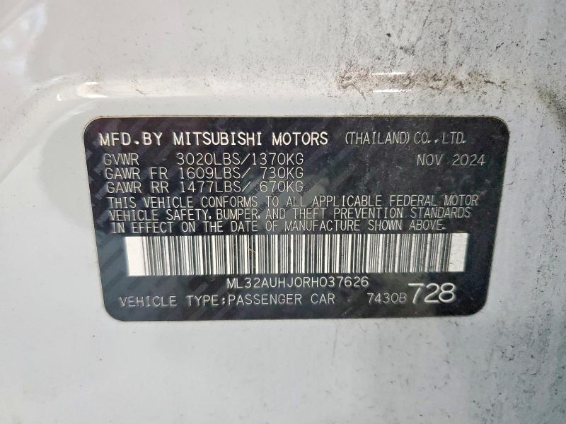 Продажа на аукционе авто 2024 Mitsubishi Mirage, vin: ML32AUHJ0RH037626, номер лота: 68236546