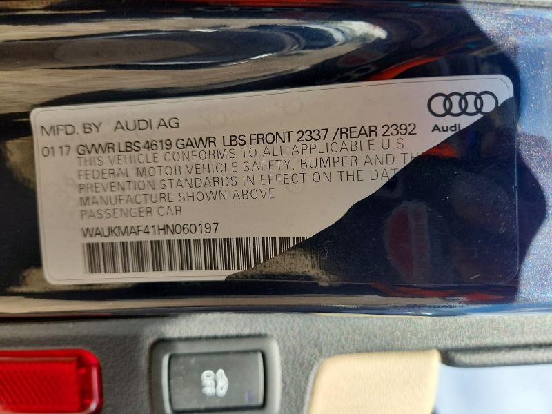 Продажа на аукционе авто 2017 Audi A4, vin: WAUKMAF41HN060197, номер лота: 67346936