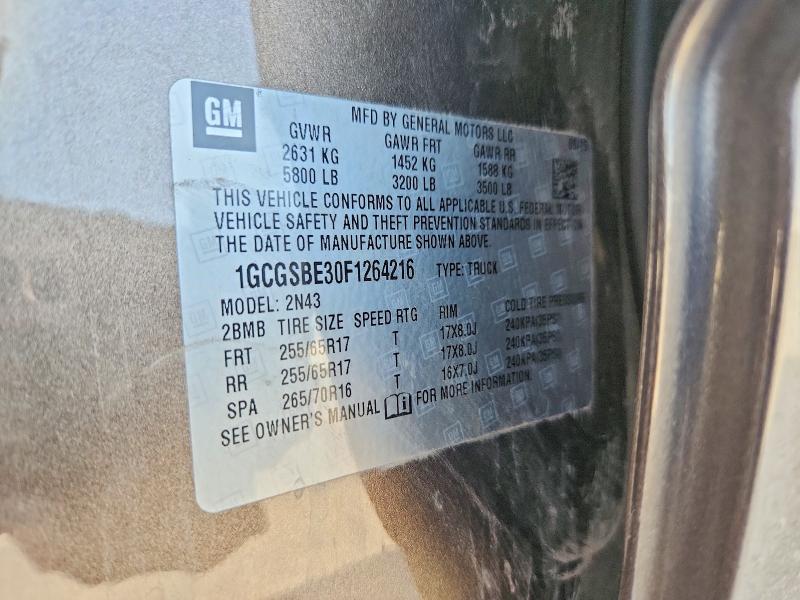 Aukcja sprzedaży 2015 Chevrolet Colorado, vin: 1GCGSBE30F1264216, numer aukcji: 69641996