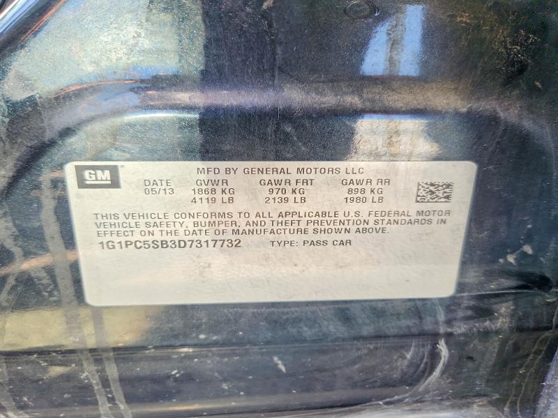 Продаж на аукціоні авто 2013 Chevrolet Cruze, vin: 1G1PC5SB3D7317732, номер лоту: 70252006