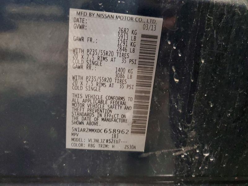 Продажа на аукционе авто 2013 Nissan Pathfinder, vin: 5N1AR2MMXDC658962, номер лота: 68669806