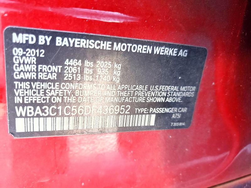 2013 Bmw 328 მანქანა იყიდება აუქციონზე, vin: WBA3C1C56DF436952, აუქციონის ნომერი: 68233606