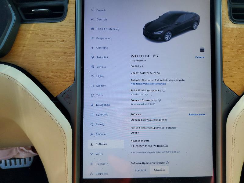 Продаж на аукціоні авто 2020 Tesla Model S, vin: 5YJSA1E20LF416206, номер лоту: 68215986