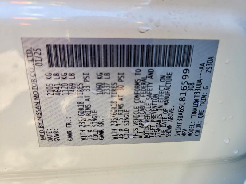 Продажа на аукционе авто 2025 Nissan Rogue, vin: 5N1BT3BA6SC816599, номер лота: 69617596