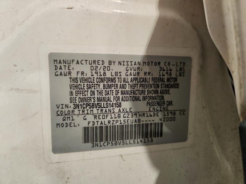 69775656 :رقم المزاد ، 3N1CP5BV5LL514158 vin ، 2020 Nissan Kicks مزاد بيع