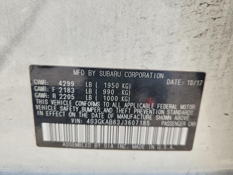 Aukcja sprzedaży 2018 Subaru Impreza, vin: 4S3GKAB63J3607185        , numer aukcji: 68878886