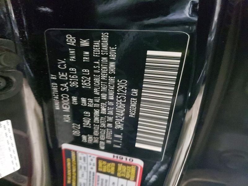2023 Kia Rio მანქანა იყიდება აუქციონზე, vin: 3KPA24AD6PE512905, აუქციონის ნომერი: 68680356