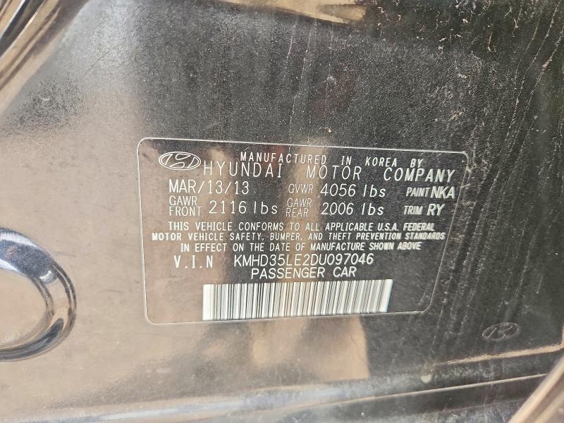 2013 Hyundai Elantra Gt მანქანა იყიდება აუქციონზე, vin: KMHD35LE2DU097046        , აუქციონის ნომერი: 68488106