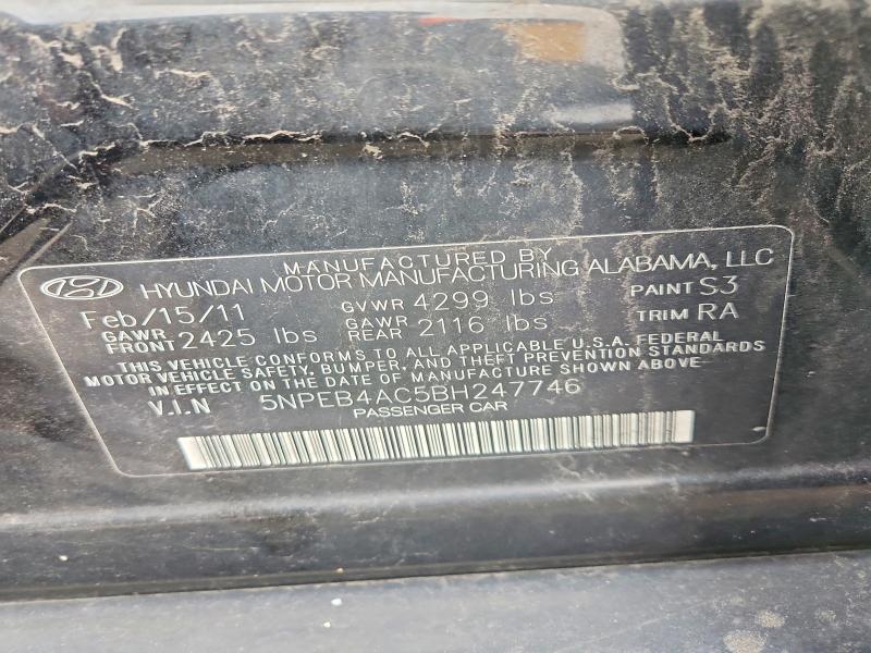 Продажа на аукционе авто 2011 Hyundai Sonata, vin: 5NPEB4AC5BH247746, номер лота: 68145966