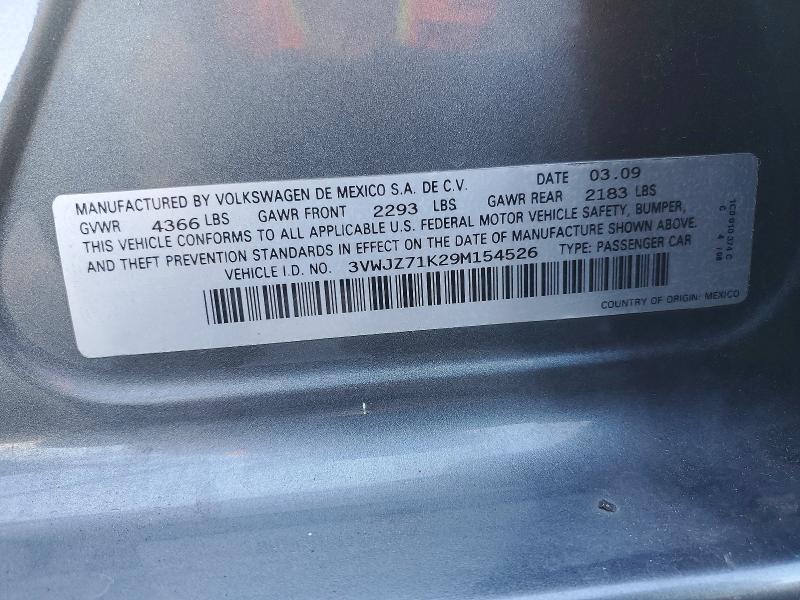 69228936 :رقم المزاد ، 3VWJZ71K29M154526 vin ، 2009 Volkswagen Jetta مزاد بيع