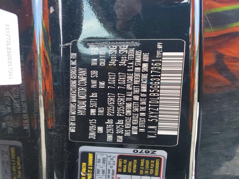 2016 Hyundai Santa Fe Sport მანქანა იყიდება აუქციონზე, vin: 5XYZTDLB5GG317361, აუქციონის ნომერი: 69151776