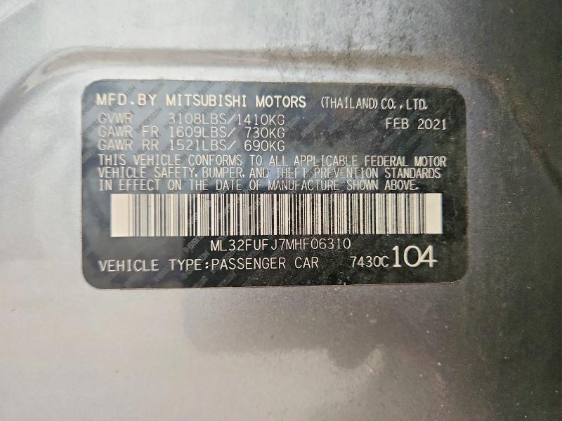 Продажа на аукционе авто 2021 Mitsubishi Mirage, vin: ML32FUFJ7MHF06310, номер лота: 68852766