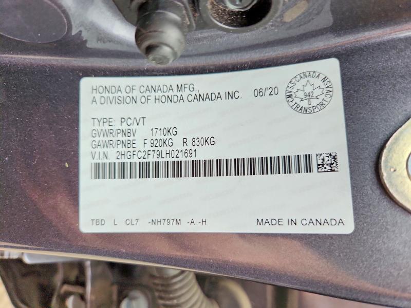 Продаж на аукціоні авто 2020 Honda Civic, vin: 2HGFC2F79LH021691, номер лоту: 70464596