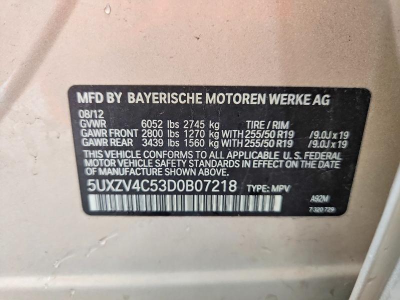 Aukcja sprzedaży 2013 Bmw X5, vin: 5UXZV4C53D0B07218, numer aukcji: 67346816
