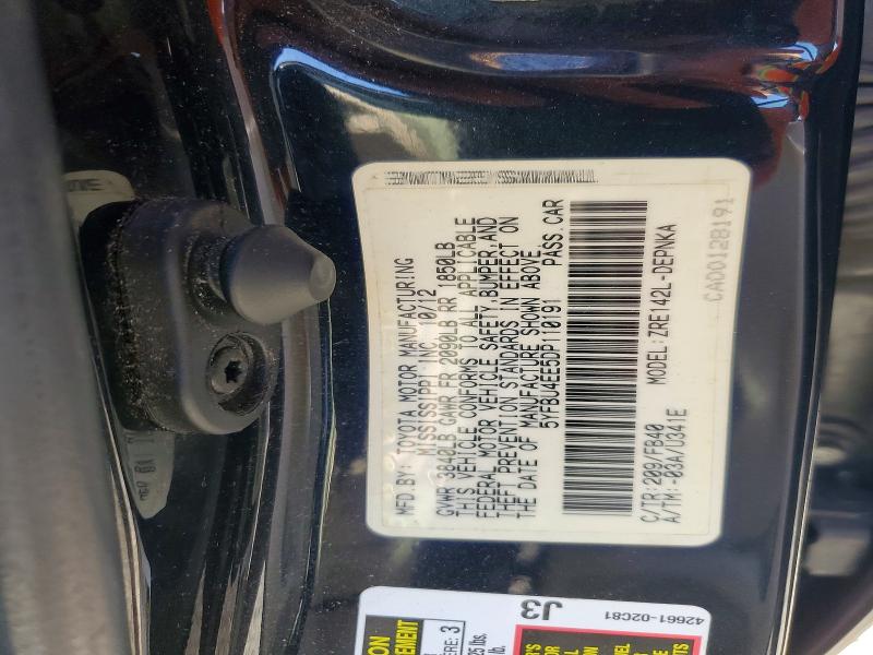 Aukcja sprzedaży 2013 Toyota Corolla, vin: 5YFBU4EE5DP110191, numer aukcji: 69250736