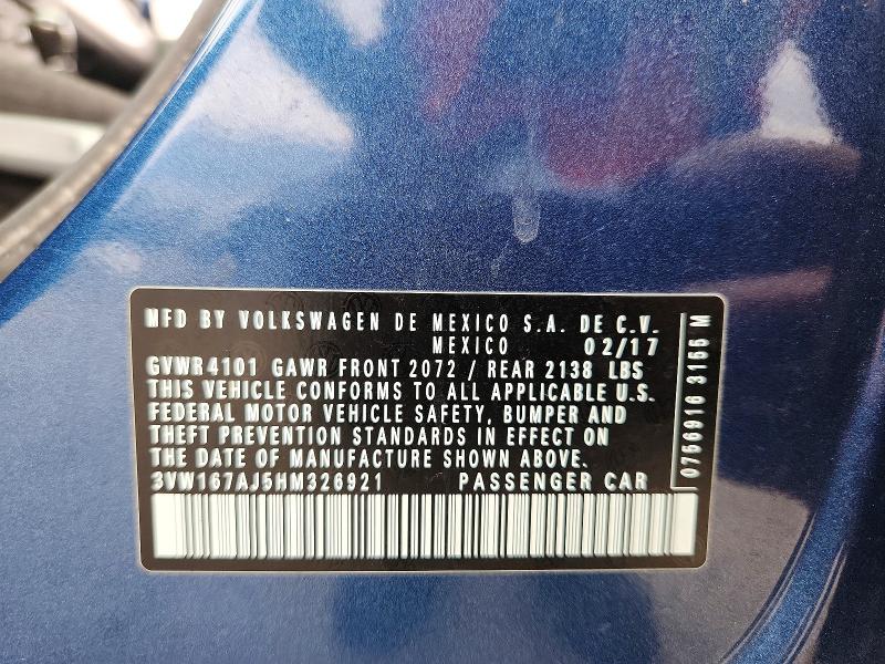 Aukcja sprzedaży 2017 Volkswagen Jetta, vin: 3VW167AJ5HM326921, numer aukcji: 69561936