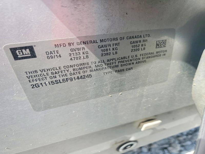 Aukcja sprzedaży 2015 Chevrolet Impala, vin: 2G1115SL6F9144245, numer aukcji: 69221456