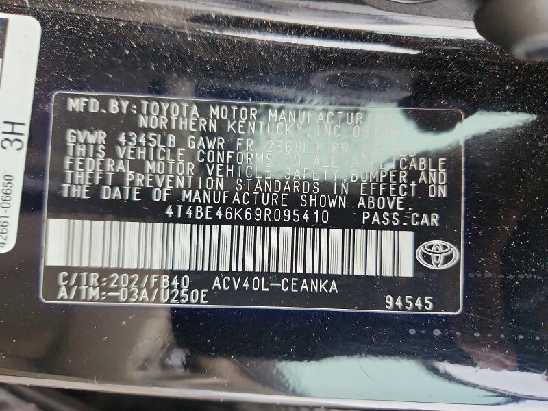 Aukcja sprzedaży 2009 Toyota Camry, vin: 4T4BE46K69R095410, numer aukcji: 70078916