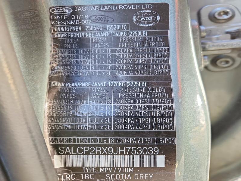 Aukcja sprzedaży 2018 Land Rover Discovery Sport, vin: SALCP2RX9JH753039, numer aukcji: 66765346