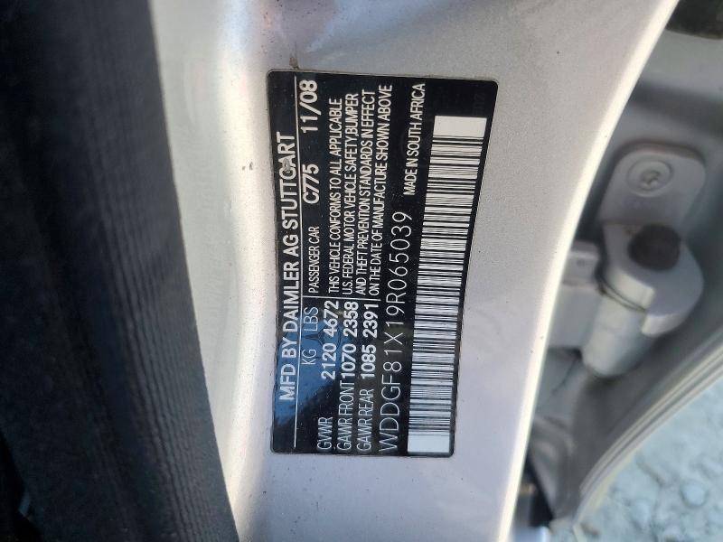 Продаж на аукціоні авто 2009 Mercedes-benz C, vin: WDDGF81X19R065039, номер лоту: 68789406