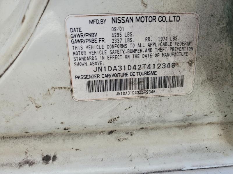 68588486 :رقم المزاد ، JN1DA31D42T412346 vin ، 2002 Nissan Maxima مزاد بيع