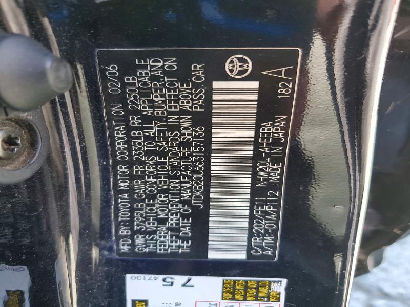 Aukcja sprzedaży 2006 Toyota Prius, vin: JTDKB20U663157136, numer aukcji: 69459056