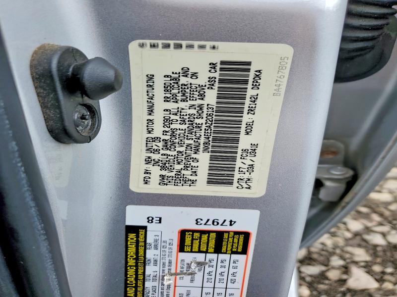 69280006 :رقم المزاد ، 1NXBU4EE5AZ206137 vin ، 2010 Toyota Corolla مزاد بيع