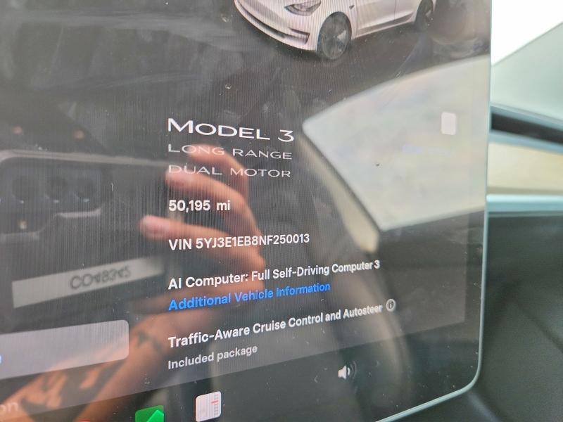 Aukcja sprzedaży 2022 Tesla Model 3, vin: 5YJ3E1EB8NF250013, numer aukcji: 67381496
