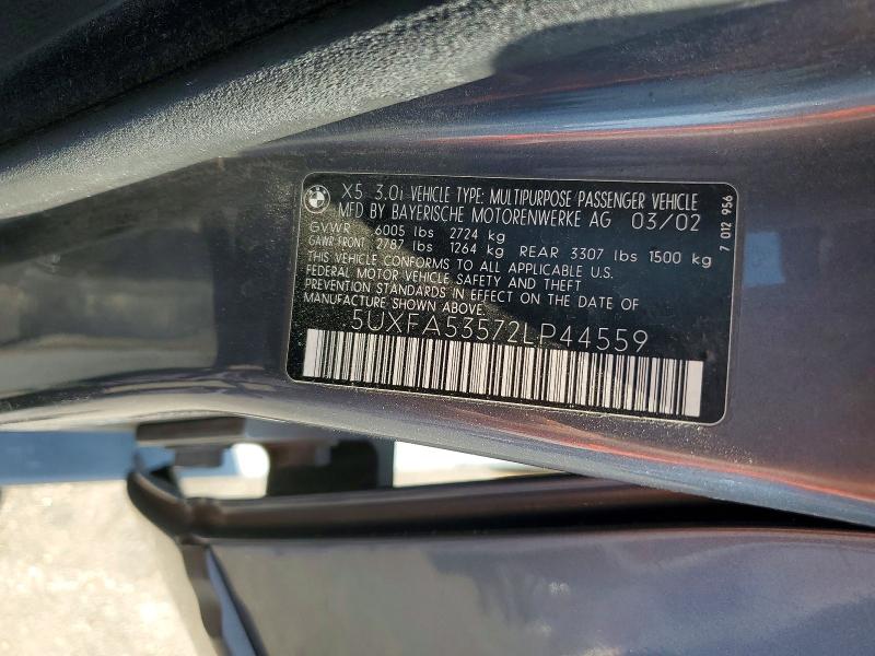 Aukcja sprzedaży 2002 Bmw X5, vin: 5UXFA53572LP44559, numer aukcji: 69735506