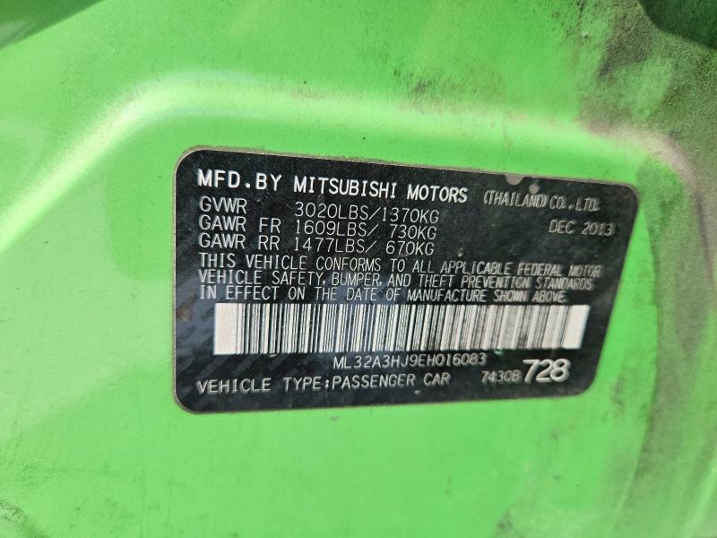 Aukcja sprzedaży 2014 Mitsubishi Mirage, vin: ML32A3HJ9EH016083, numer aukcji: 67731336