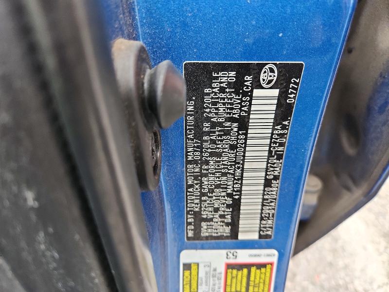 Aukcja sprzedaży 2018 Toyota Camry, vin: 4T1BZ1HK3JU002681, numer aukcji: 69241646