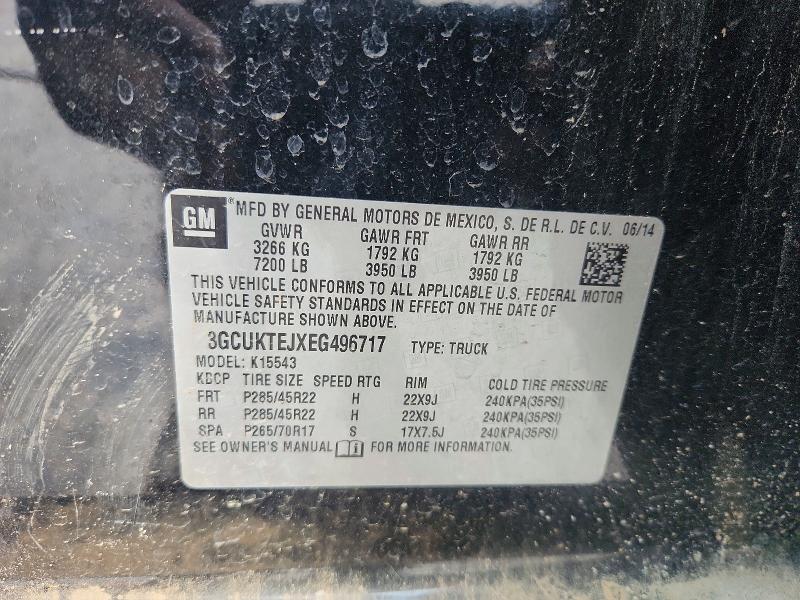 69129976 :رقم المزاد ، 3GCUKTEJXEG496717 vin ، 2014 Chevrolet Silverado مزاد بيع
