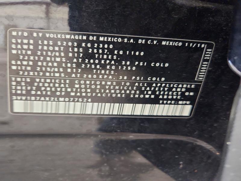 67371816 :رقم المزاد ، 3VV1B7AX2LM077524 vin ، 2020 Volkswagen Tiguan مزاد بيع